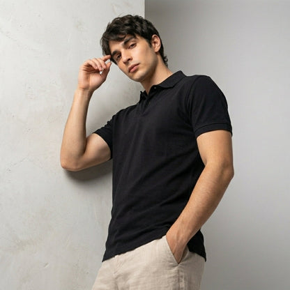 Men's Premium Black Polo Shirt | Cotton Blend