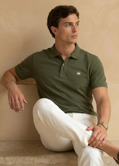 Men's Premium Olive Green Polo Shirt | Cotton Blend