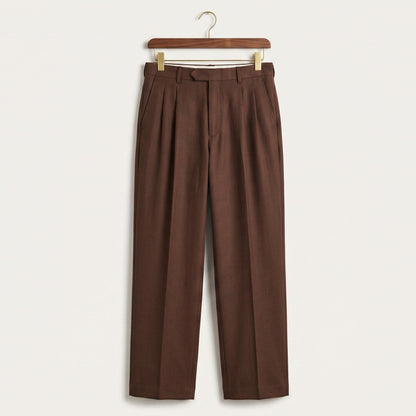 Men's Old Money Combo | Off White Polo & Brown Trouser